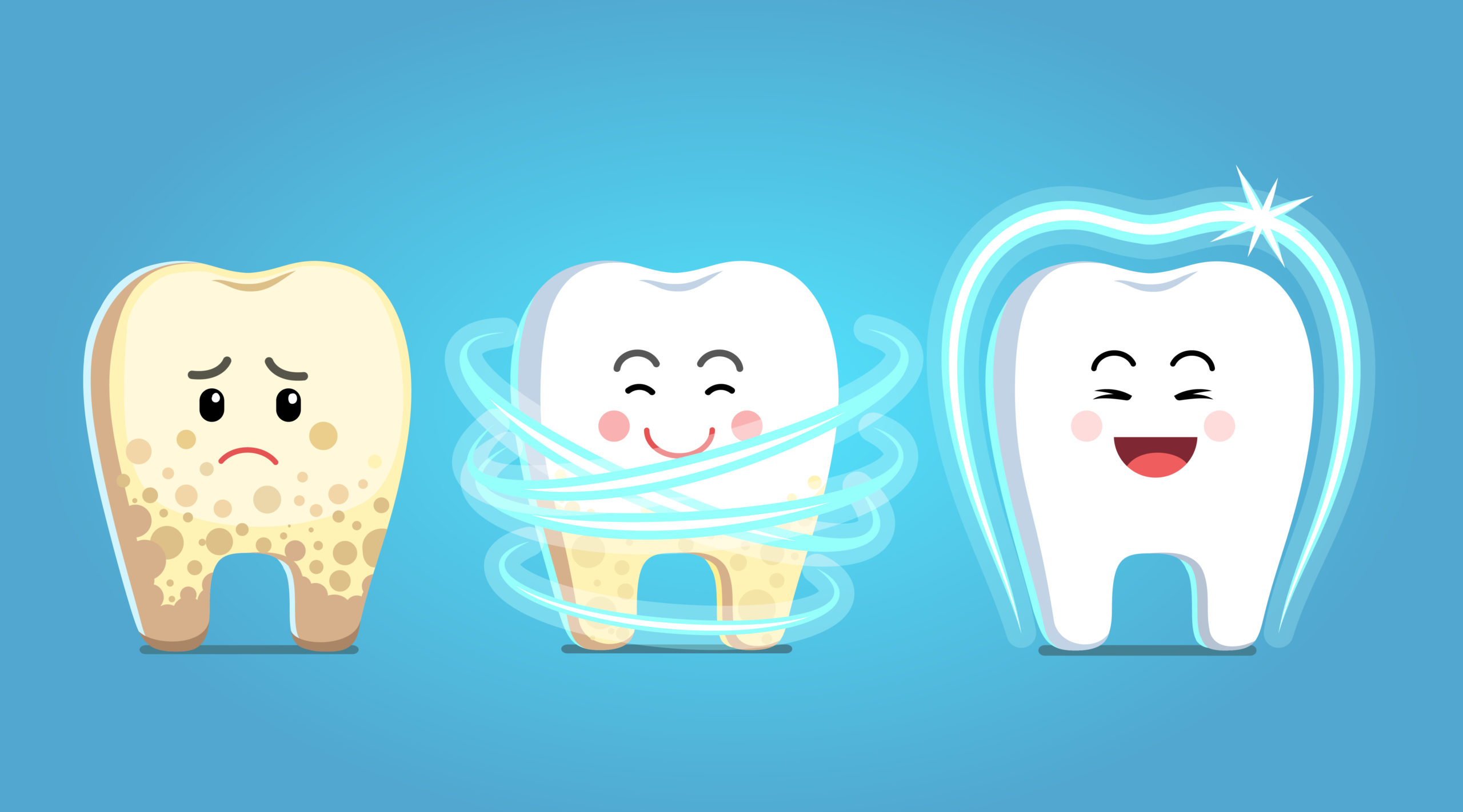 Upset,Tooth,Character,With,Plaque,Gets,Treatment,,Becomes,Healthy,,Shiny